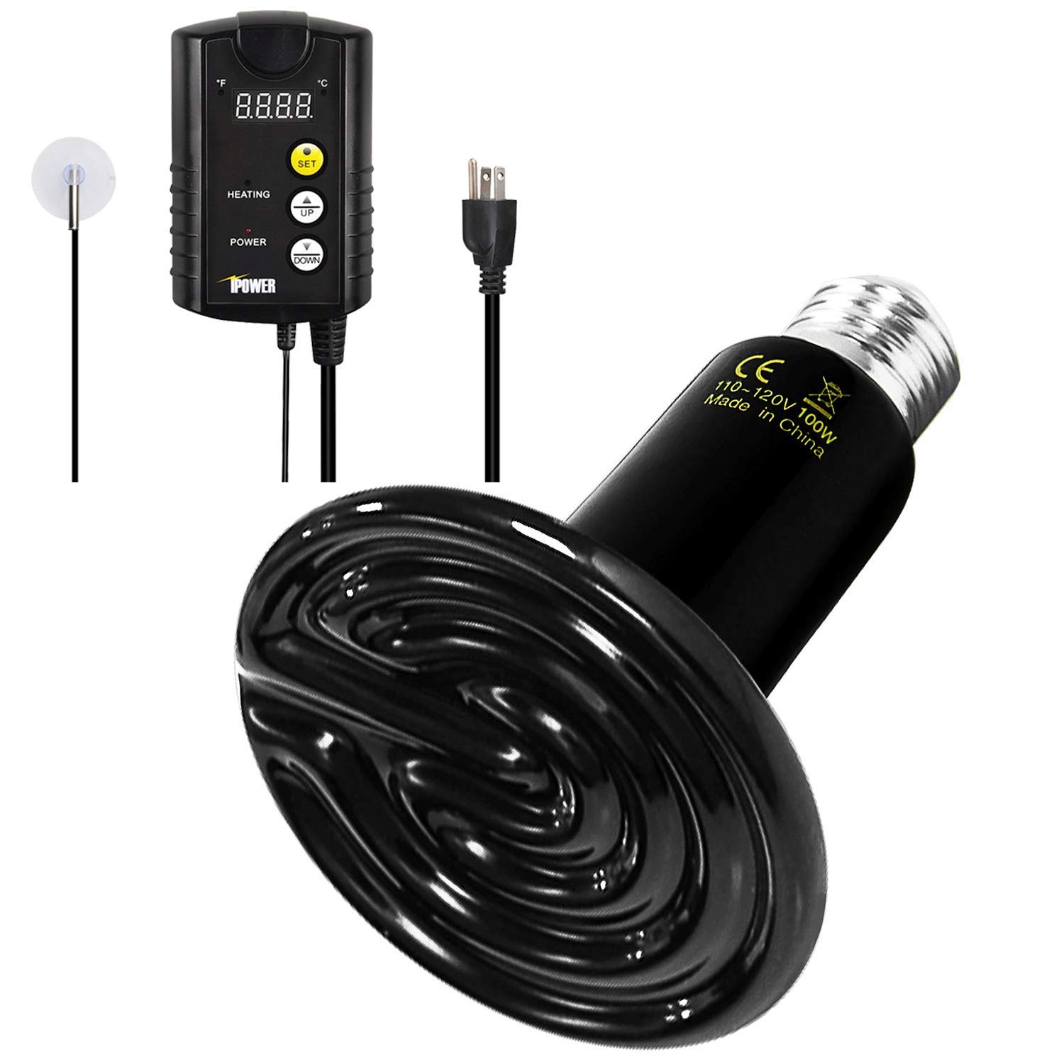 Foto 1 | Lámpara Térmica De Cerámica Con Forma De Reptil, 100 W, Con Termostato Simple Deluxe - Venta Internacional.