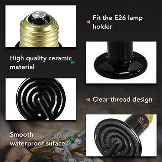 Foto 2 | Lámpara De Calor Para Reptiles, Bombilla De Cerámica, Emisora De Calor Simple De Lujo - Venta Internacional.