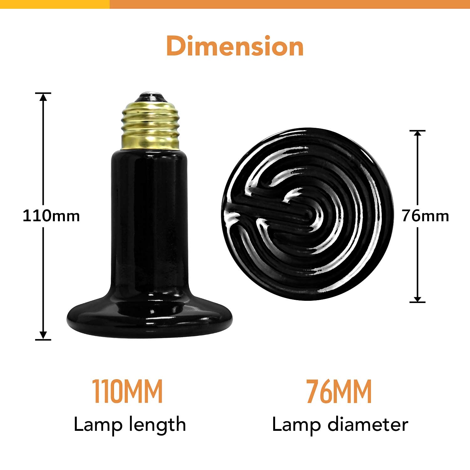 Foto 6 pulgar | Lámpara De Calor Para Reptiles, Bombilla De Cerámica, Emisora De Calor Simple De Lujo - Venta Internacional.