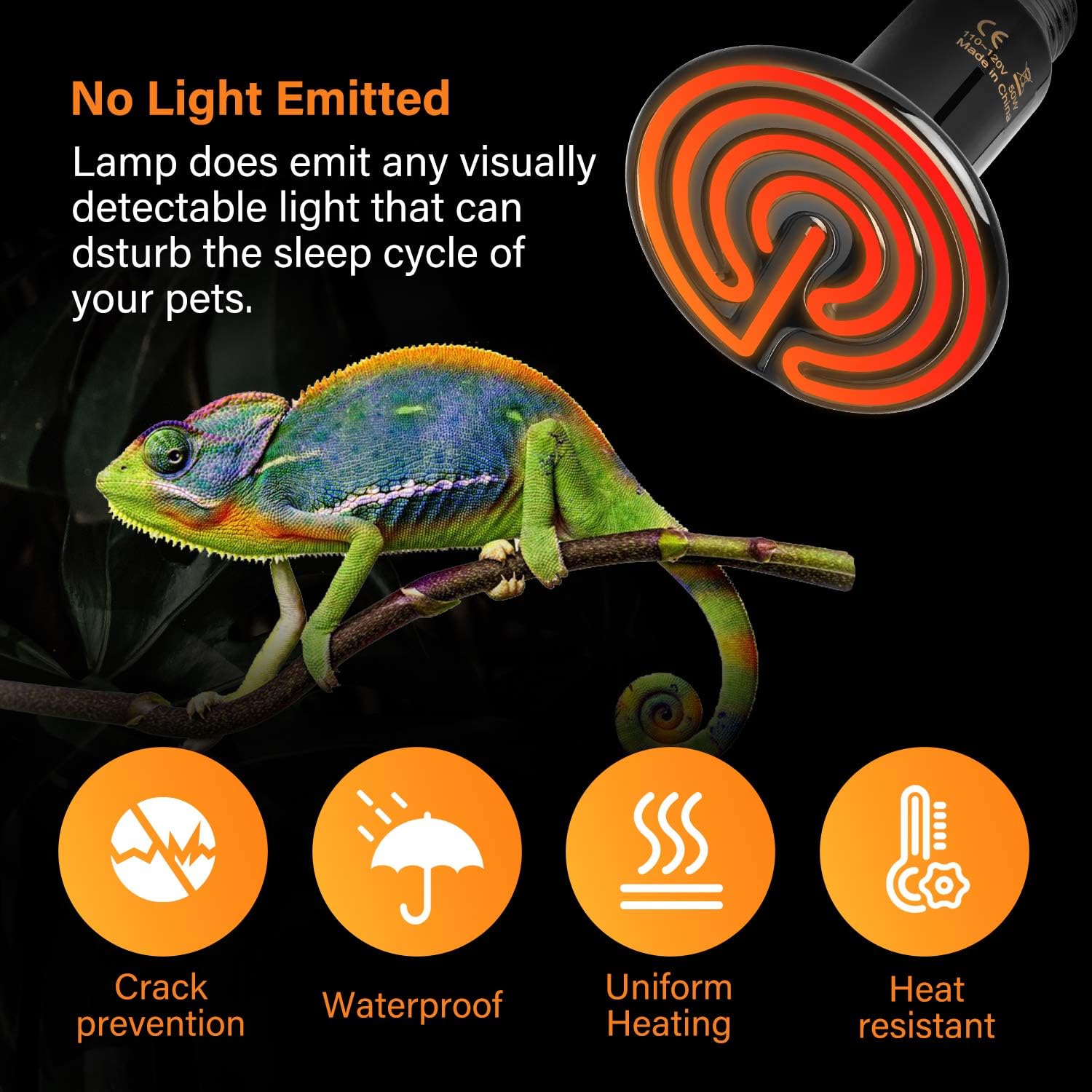 Foto 6 pulgar | Lámpara De Calor Cerámica Con Emisor De Calor Para Reptiles De 50 W, Simple Deluxe, Paquete De 2 - Venta Internacional.