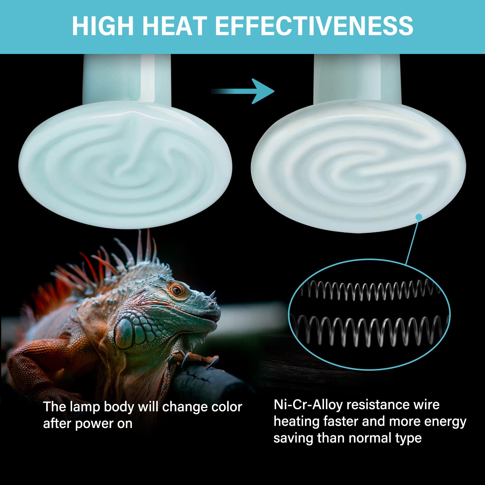 Foto 5 pulgar | Lámpara De Calor Con Emisor De Calor Para Reptiles Simple Deluxe, 150 W, Paquete De 2 Unidades, Azul - Venta Interna