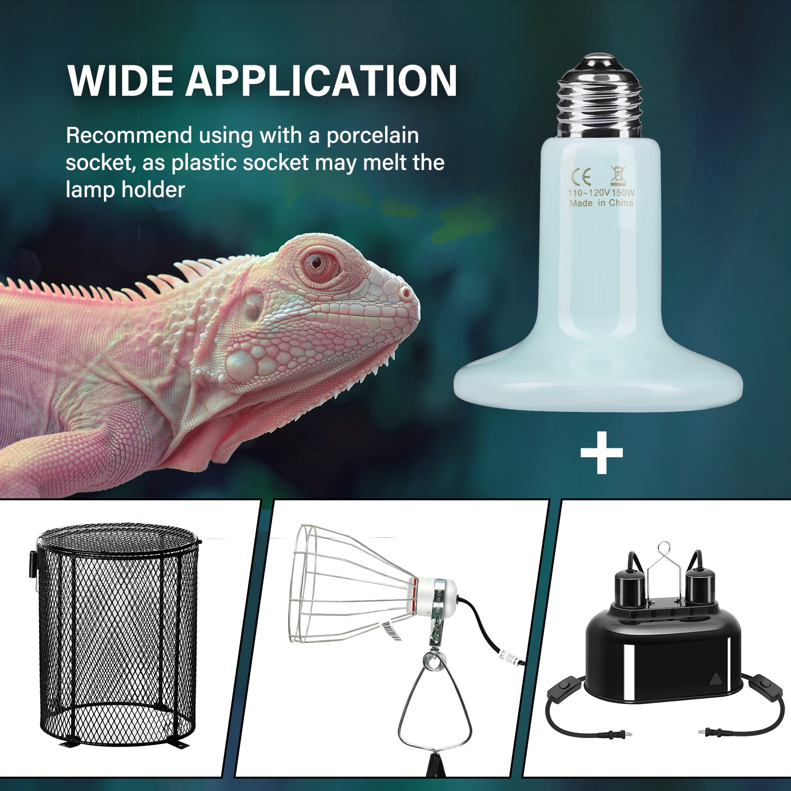 Foto 8 pulgar | Lámpara De Calor Con Emisor De Calor Para Reptiles Simple Deluxe, 150 W, Paquete De 2 Unidades, Azul - Venta Interna