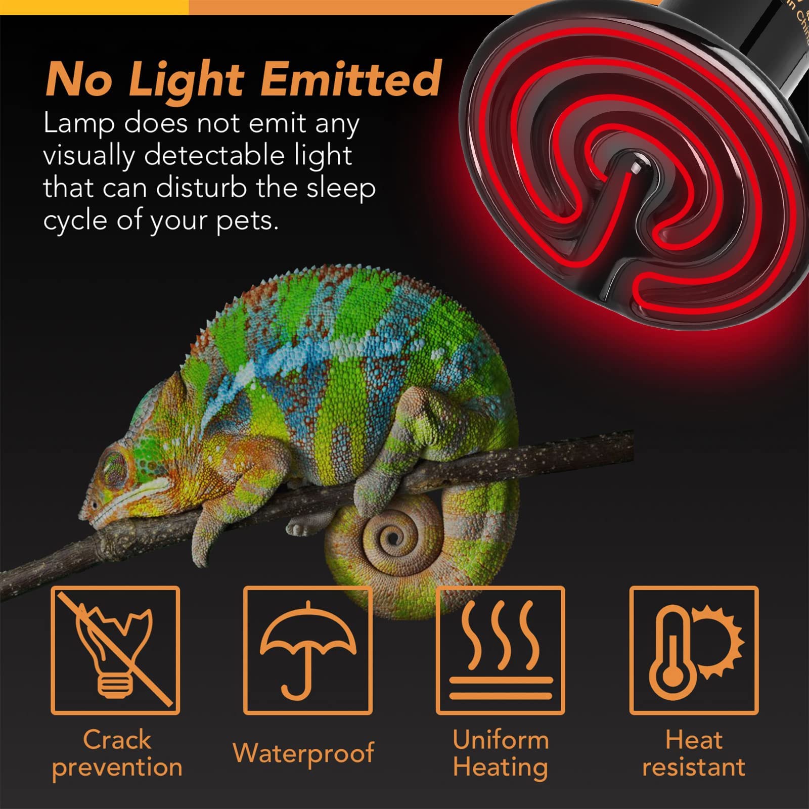 Foto 4 pulgar | Lámpara De Calor Para Reptiles, Bombilla De Cerámica, Emisora De Calor Simple De Lujo - Venta Internacional.