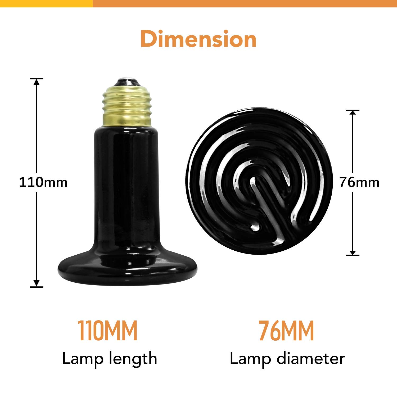 Foto 5 pulgar | Lámpara De Calor Para Reptiles, Bombilla De Cerámica, Emisora De Calor Simple De Lujo - Venta Internacional.