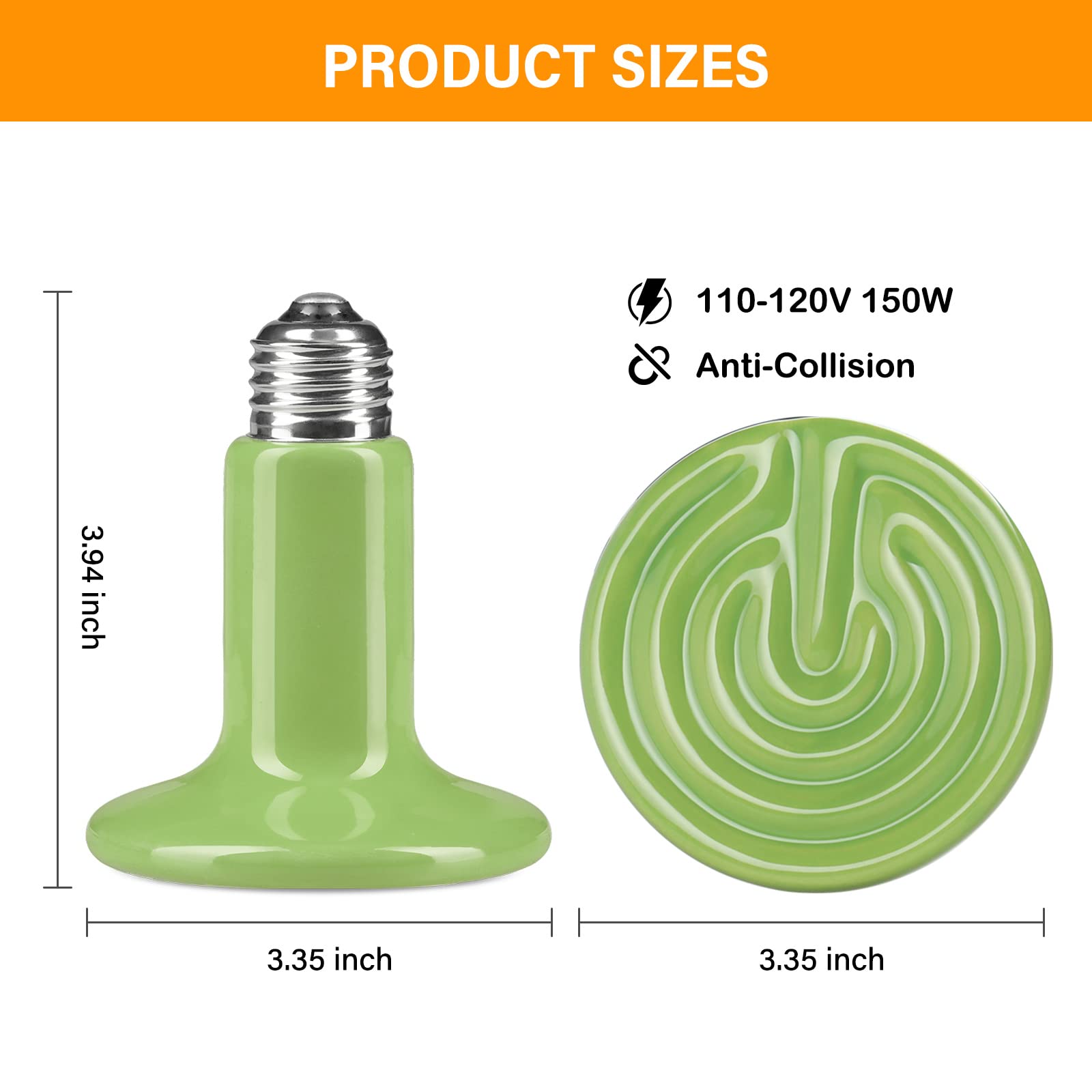 Foto 3 pulgar | Lámpara De Calor Con Emisor De Calor Para Reptiles, 150 W, Simple, Deluxe, Paquete De 2 - Venta Internacional.