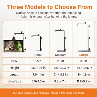 Foto 4 | Soporte De Lámpara Para Reptiles, Sencillo, De Lujo, Ajustable, De 39 A 93 Cm, De Metal - Venta Internacional.