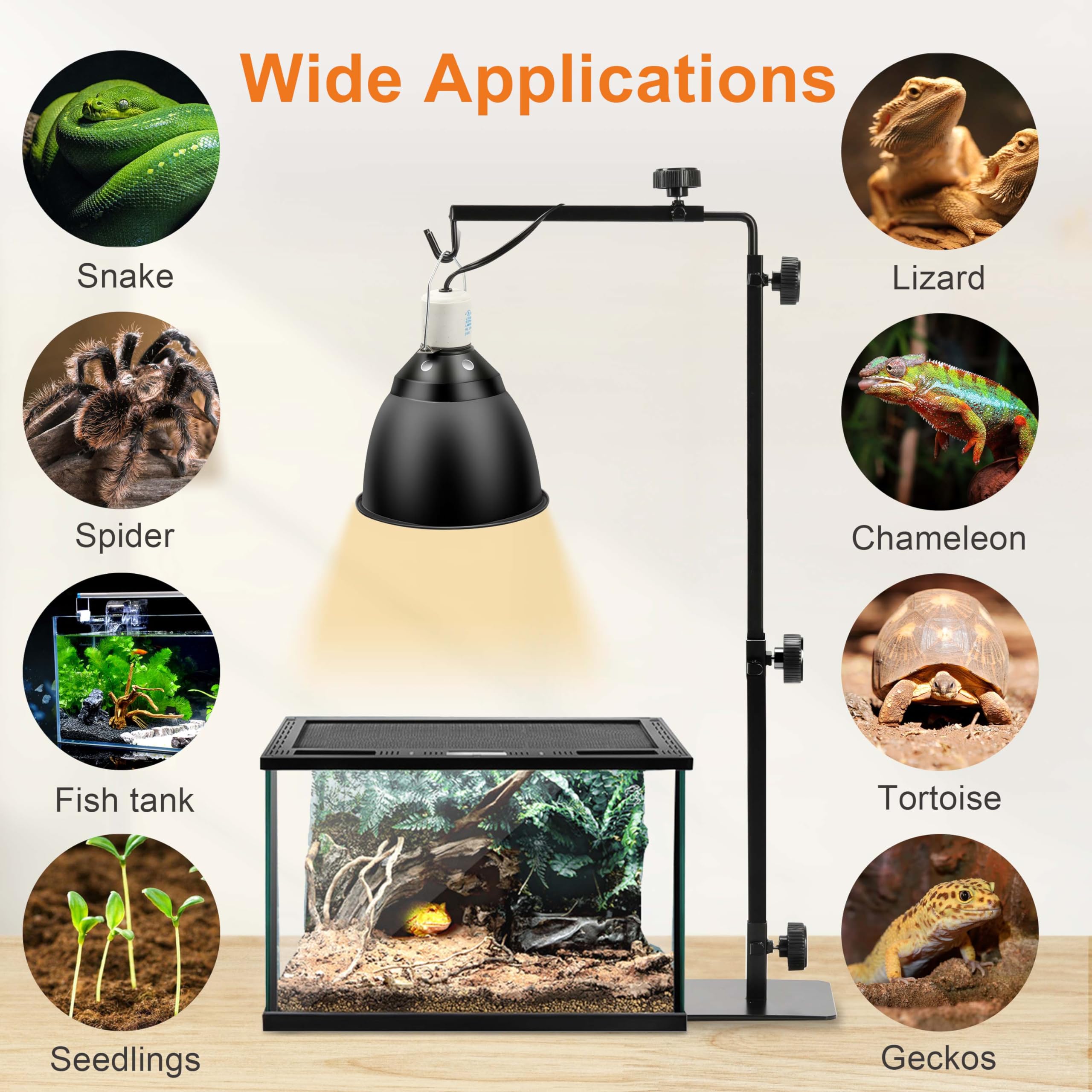 Foto 7 pulgar | Soporte De Lámpara Para Reptiles, Sencillo, De Lujo, Ajustable, De 39 A 93 Cm, De Metal - Venta Internacional.