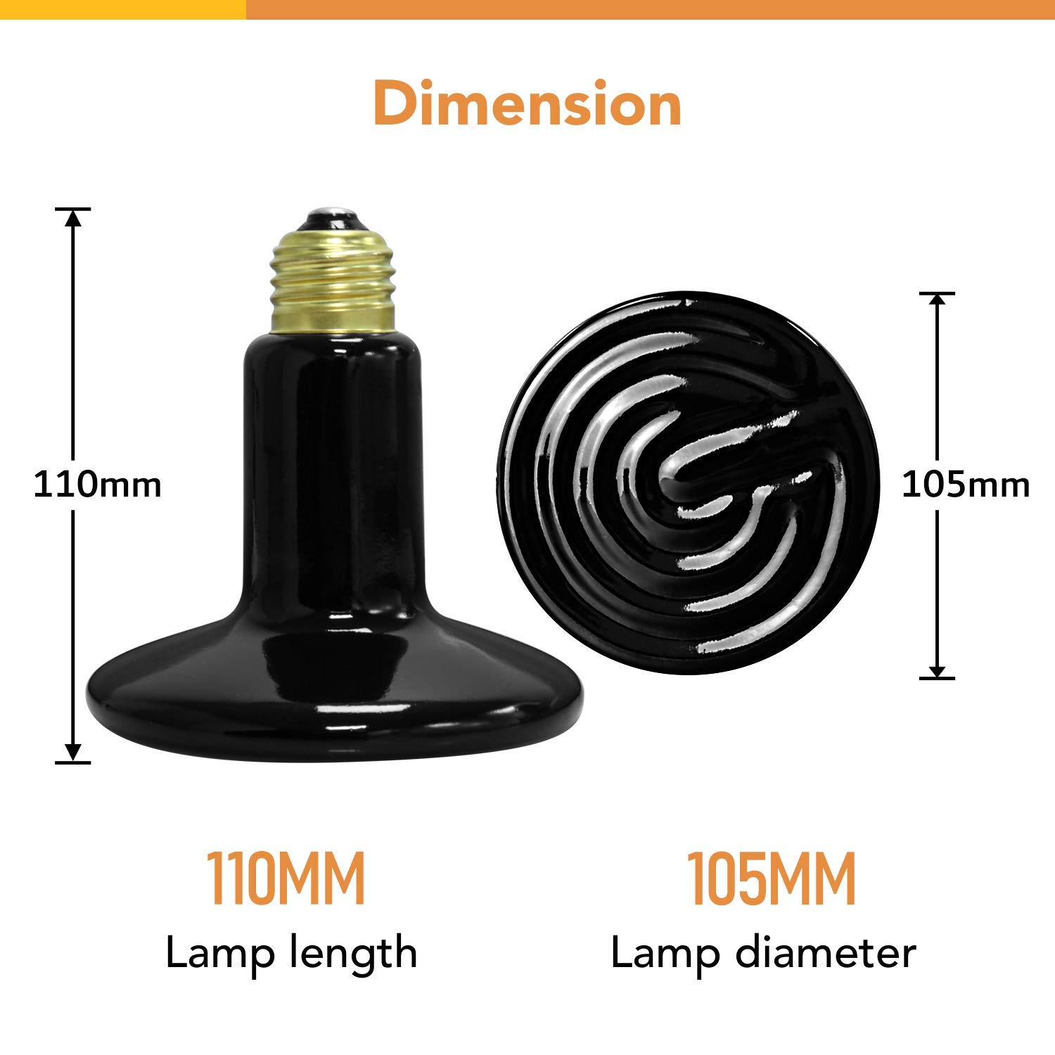 Foto 5 pulgar | Lámpara De Calor Cerámica Con Emisor De Calor Para Reptiles, 150 W, Simple Deluxe - Venta Internacional.