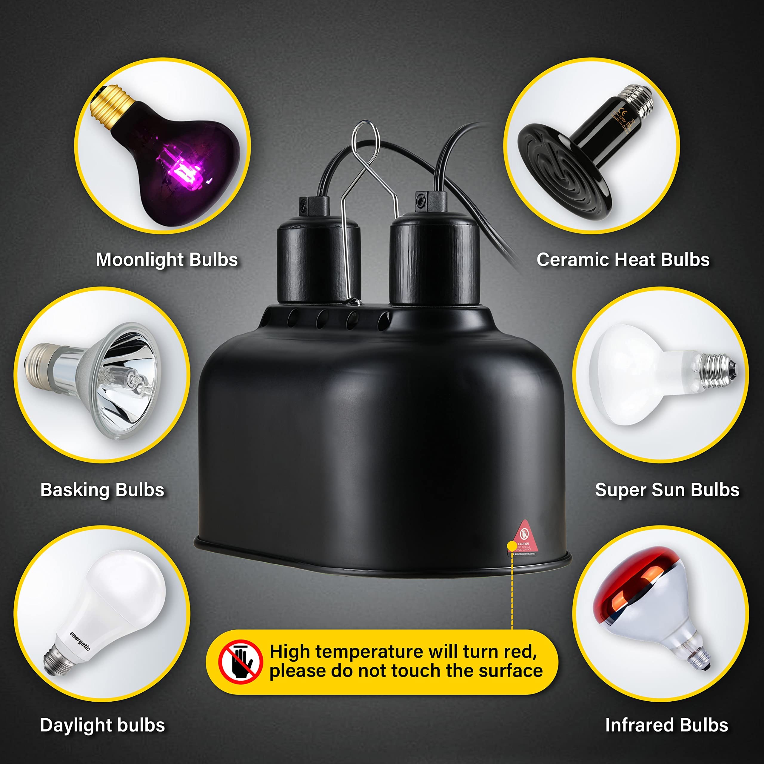 Foto 4 pulgar | Lámpara Para Reptiles Simple Deluxe Con Doble Cúpula, 100 W - Venta Internacional.