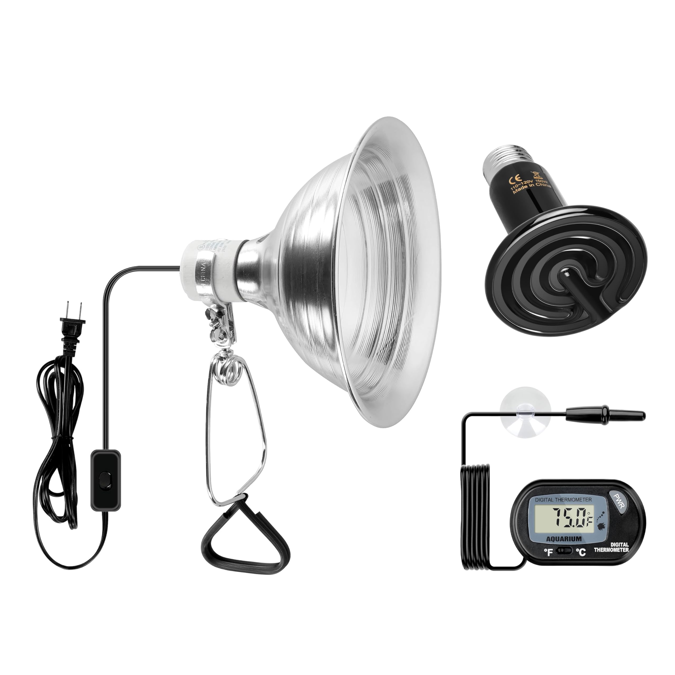 Foto 2 pulgar | Lámpara Térmica Y Lámpara Tipo Pinza Con Reflector Para Reptiles De 150 W - Venta Internacional.