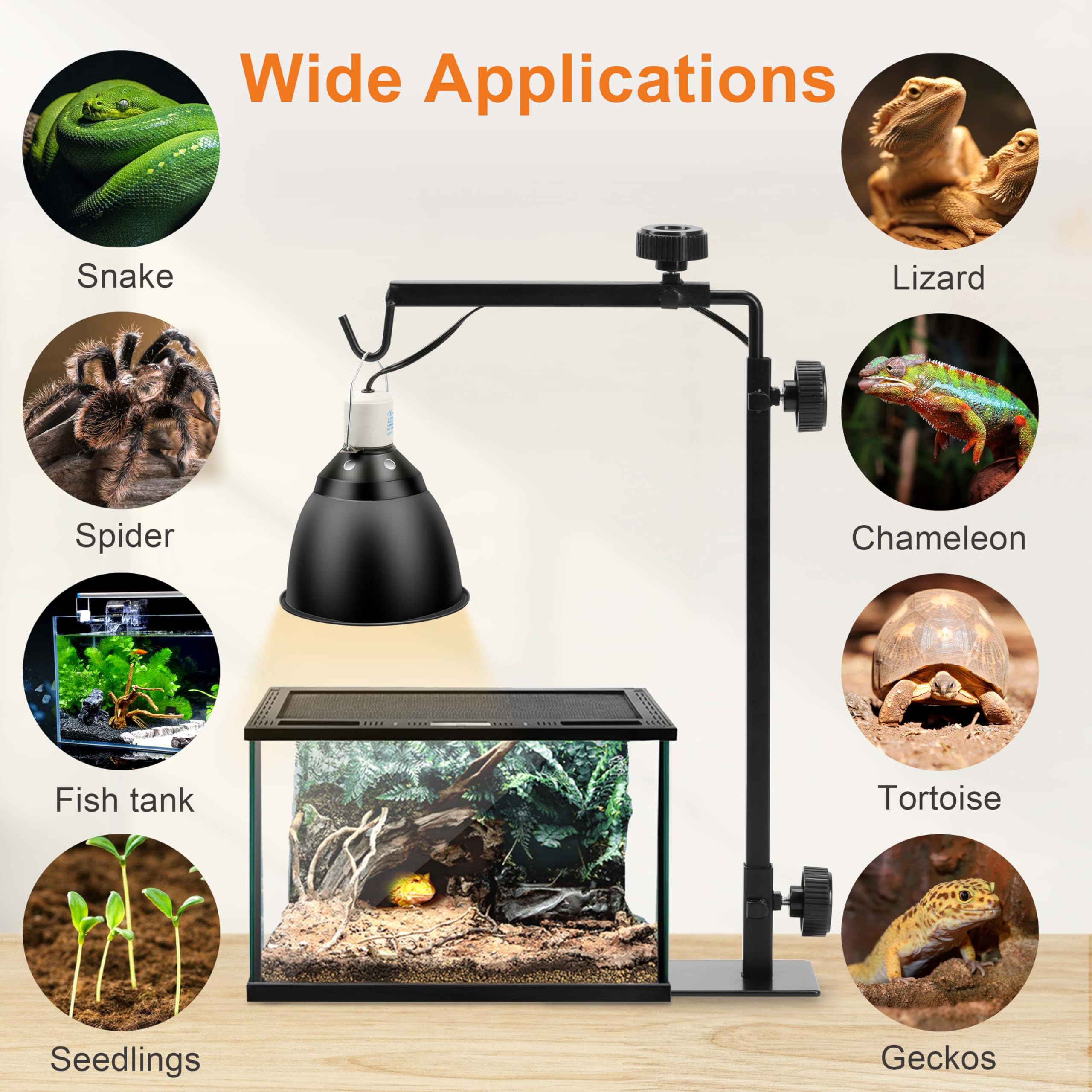 Foto 5 | Soporte De Lámpara De Pie De Metal Ajustable Para Reptiles - Venta Internacional.