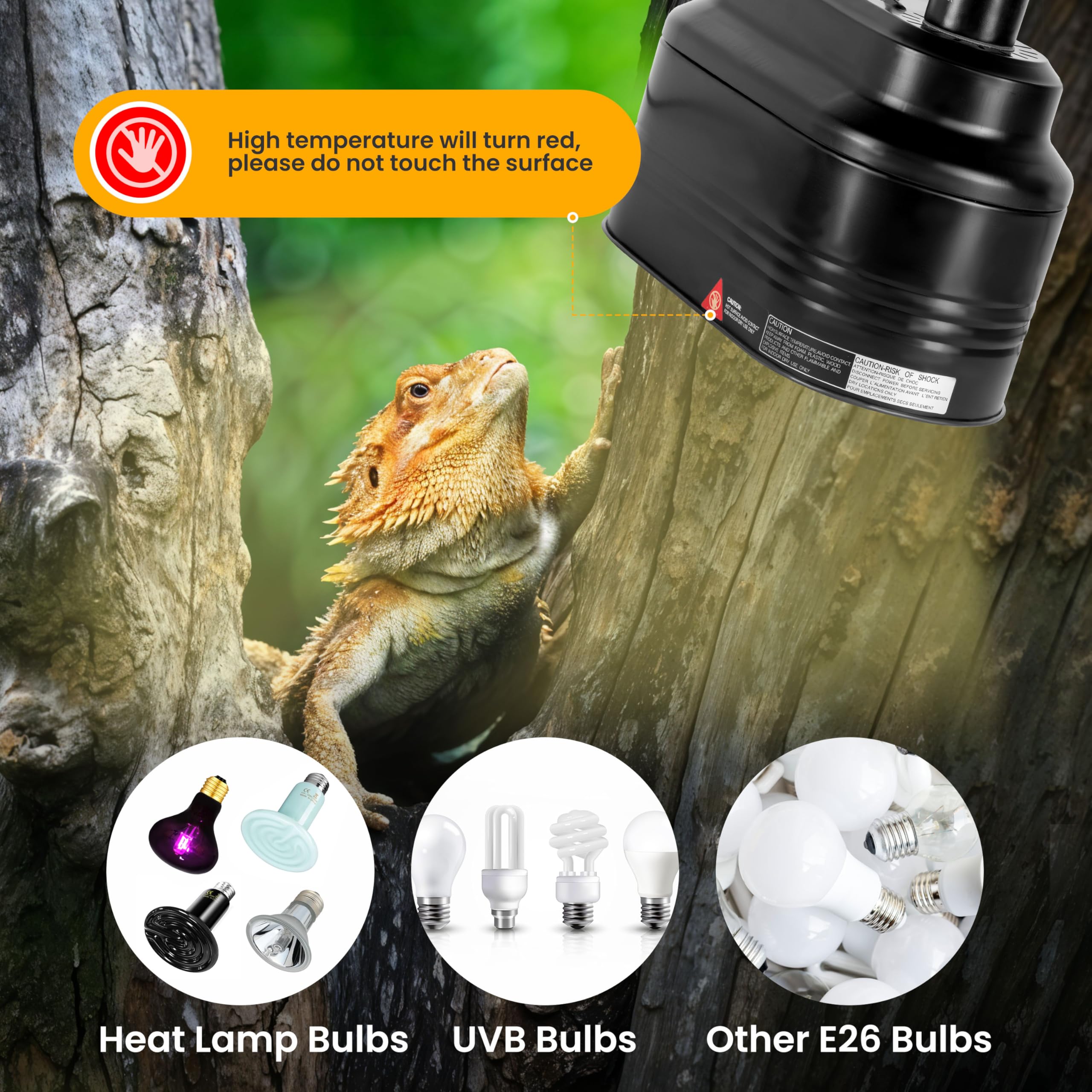 Foto 6 pulgar | Lámpara Para Reptiles Simple Deluxe Con Doble Cúpula, 160 W Como Máximo - Venta Internacional.