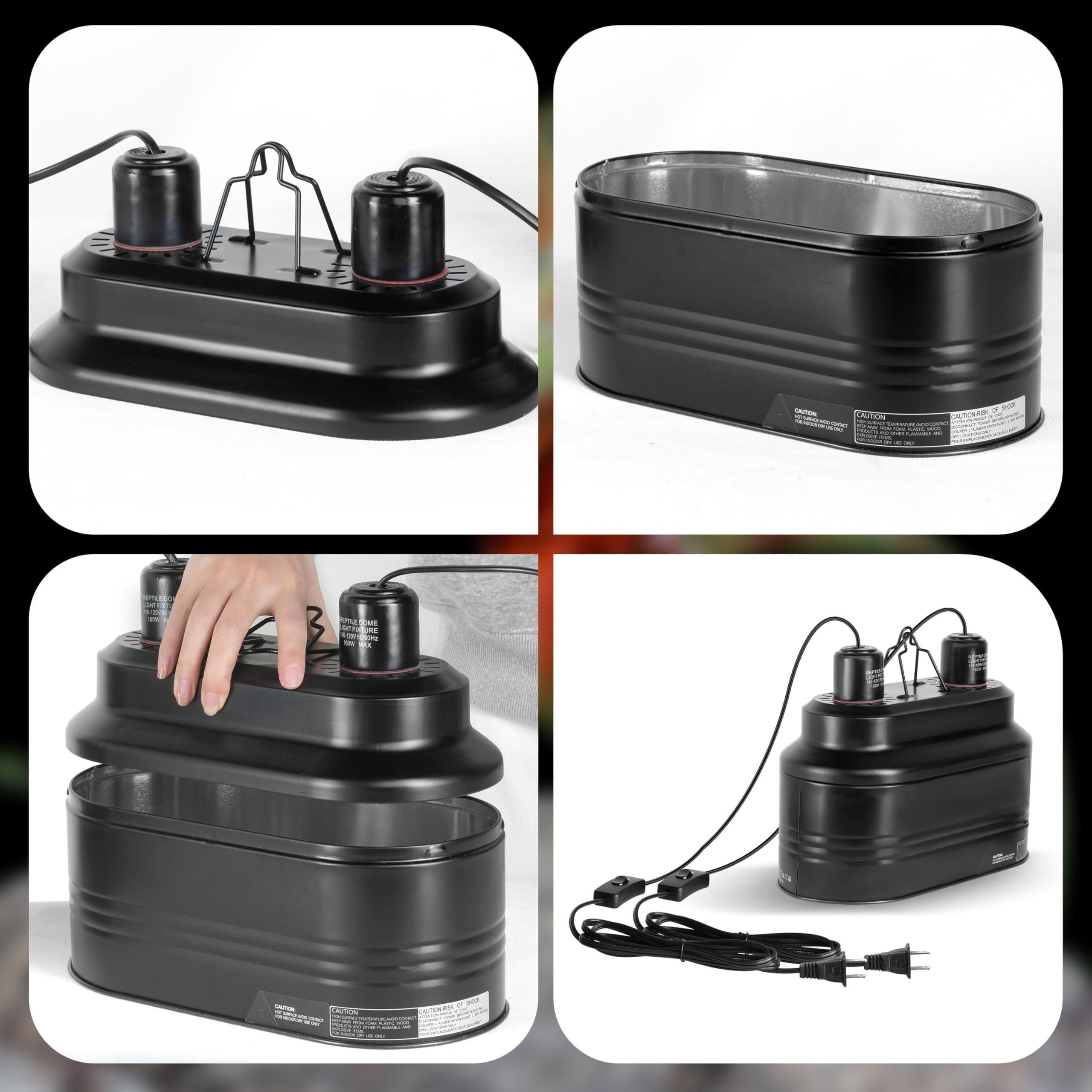 Foto 7 pulgar | Lámpara Para Reptiles Simple Deluxe Con Doble Cúpula, 160 W Como Máximo - Venta Internacional.