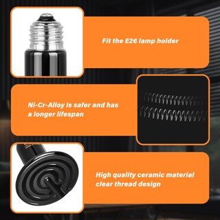 Foto 3 | Emisor De Calor Cerámico Simple Deluxe 100w Para Reptiles 110-120v - Venta Internacional.