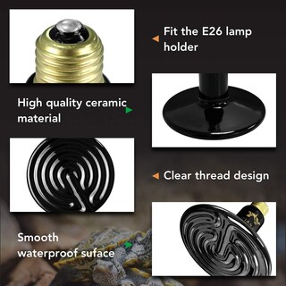 Foto 2 | Lámpara Térmica De Cerámica De 250 W Para Incubadora De Reptiles Y Pollos - Venta Internacional.