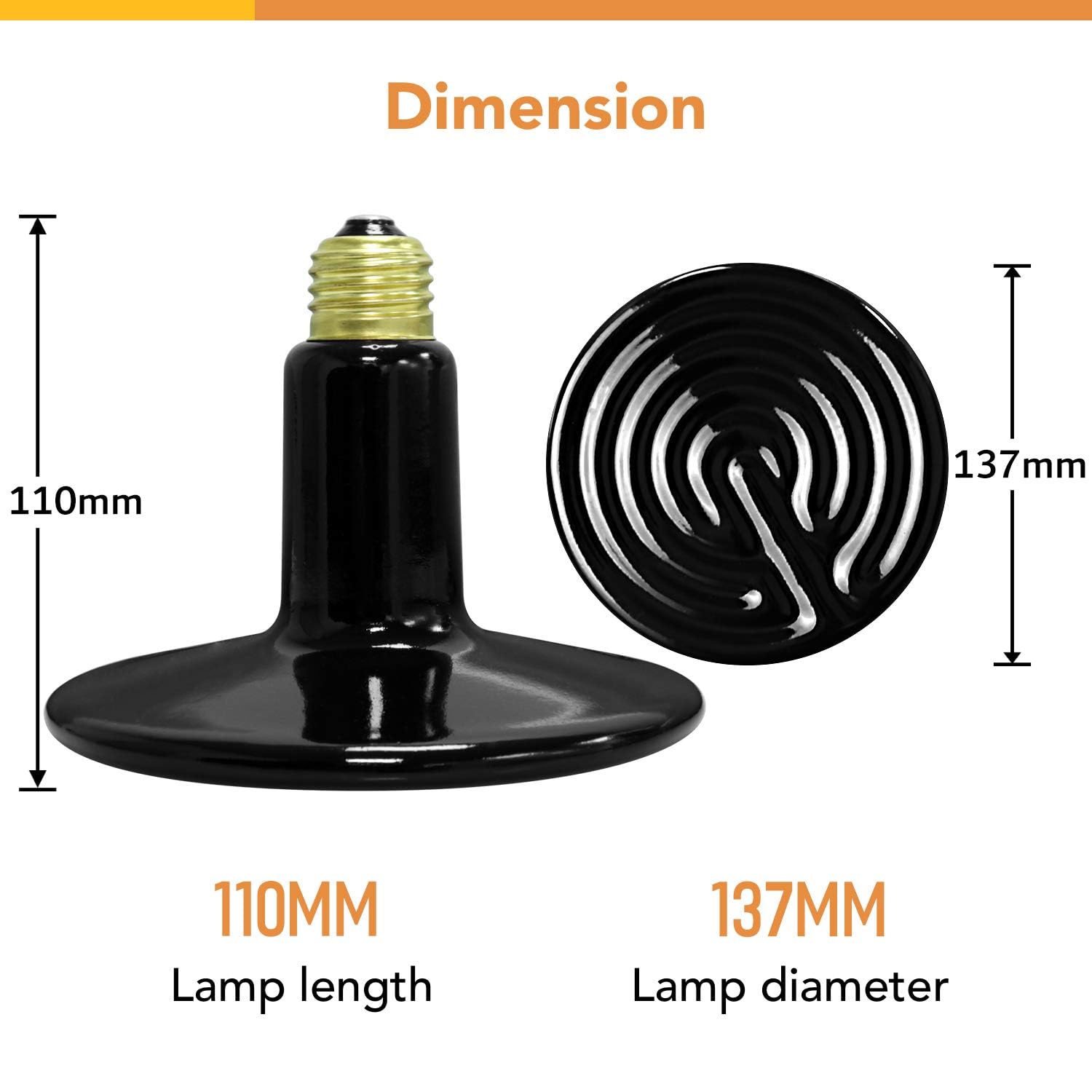 Foto 6 pulgar | Lámpara Térmica De Cerámica De 250 W Para Incubadora De Reptiles Y Pollos - Venta Internacional.