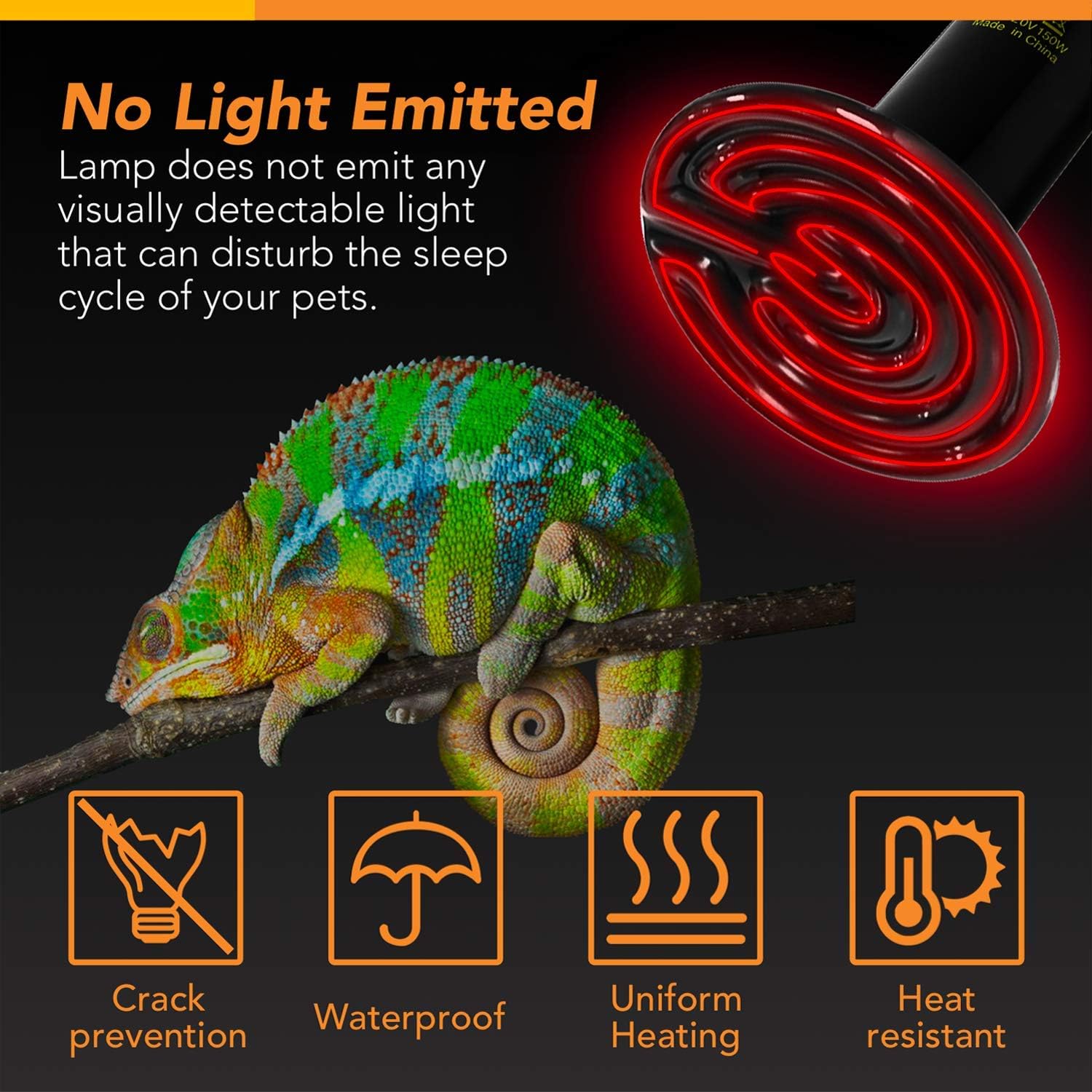Foto 5 pulgar | Emisor De Calor Cerámico De 100 W, Paquete De 2 Lámparas De Calor Para Reptiles Simple De - Venta Internacional.