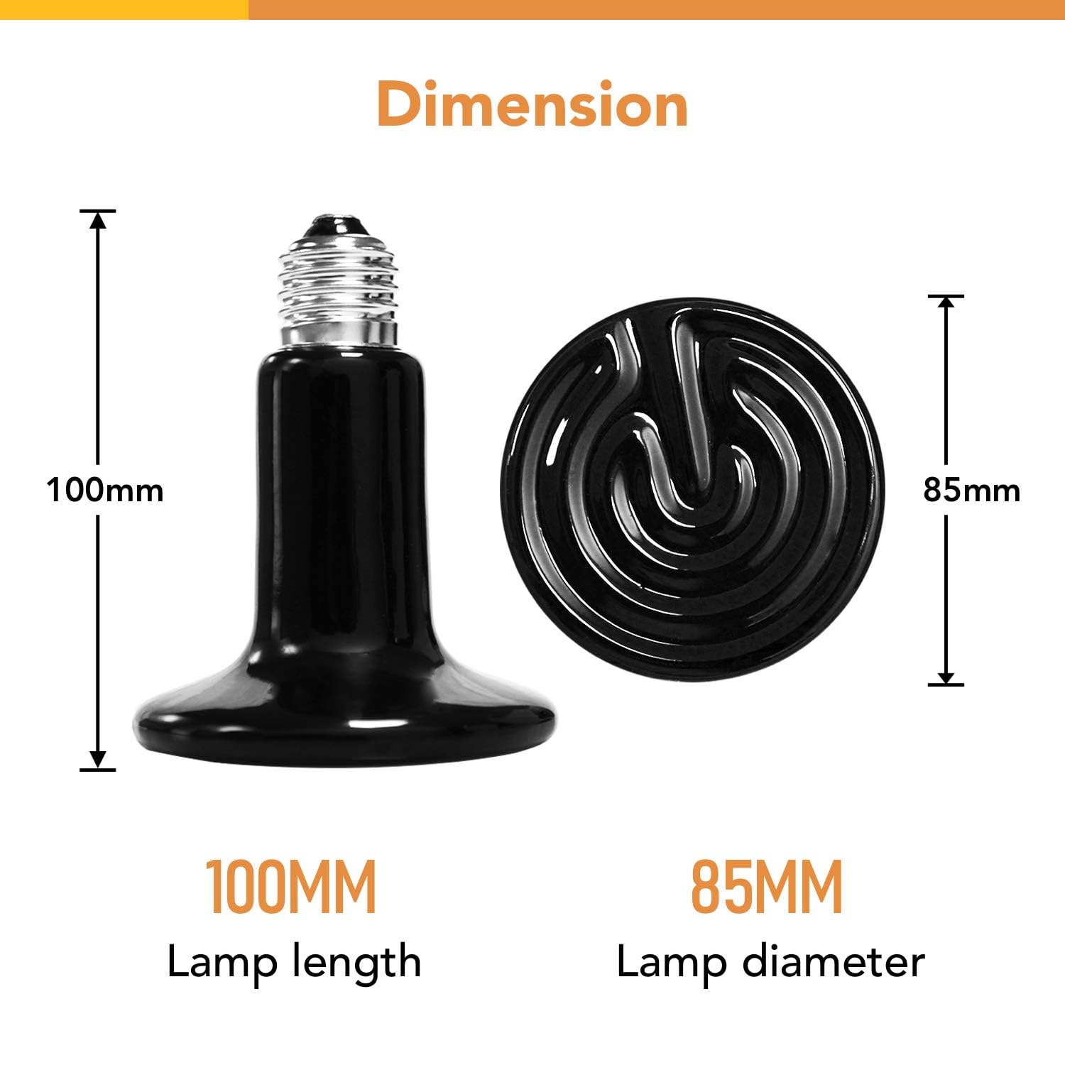 Foto 6 pulgar | Emisor De Calor Cerámico De 100 W, Paquete De 2 Lámparas De Calor Para Reptiles Simple De - Venta Internacional.