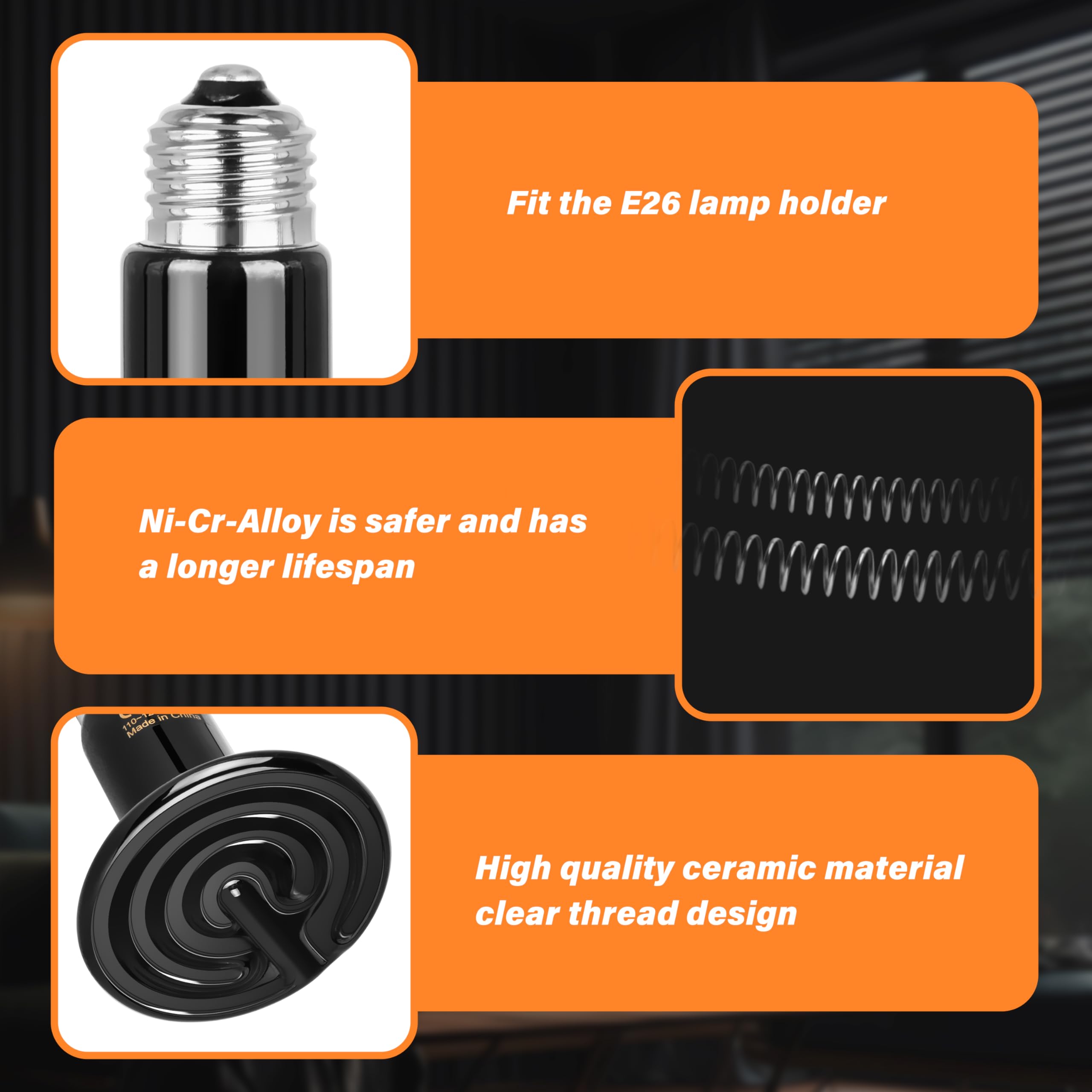 Foto 4 pulgar | Emisor De Calor Cerámico Simple Deluxe 150 W, Paquete De 2 Unidades Para Reptiles - Venta Internacional.