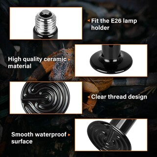 Foto 2 | Emisor De Calor Cerámico Simple Deluxe De 25 W Para Reptiles Y Pollos - Venta Internacional.