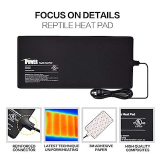 Foto 3 | Almohadilla Térmica Para Reptiles Ipower, 20 X 45 Cm, 24 W, Terrario Para Debajo Del Tanque - Venta Internacional.