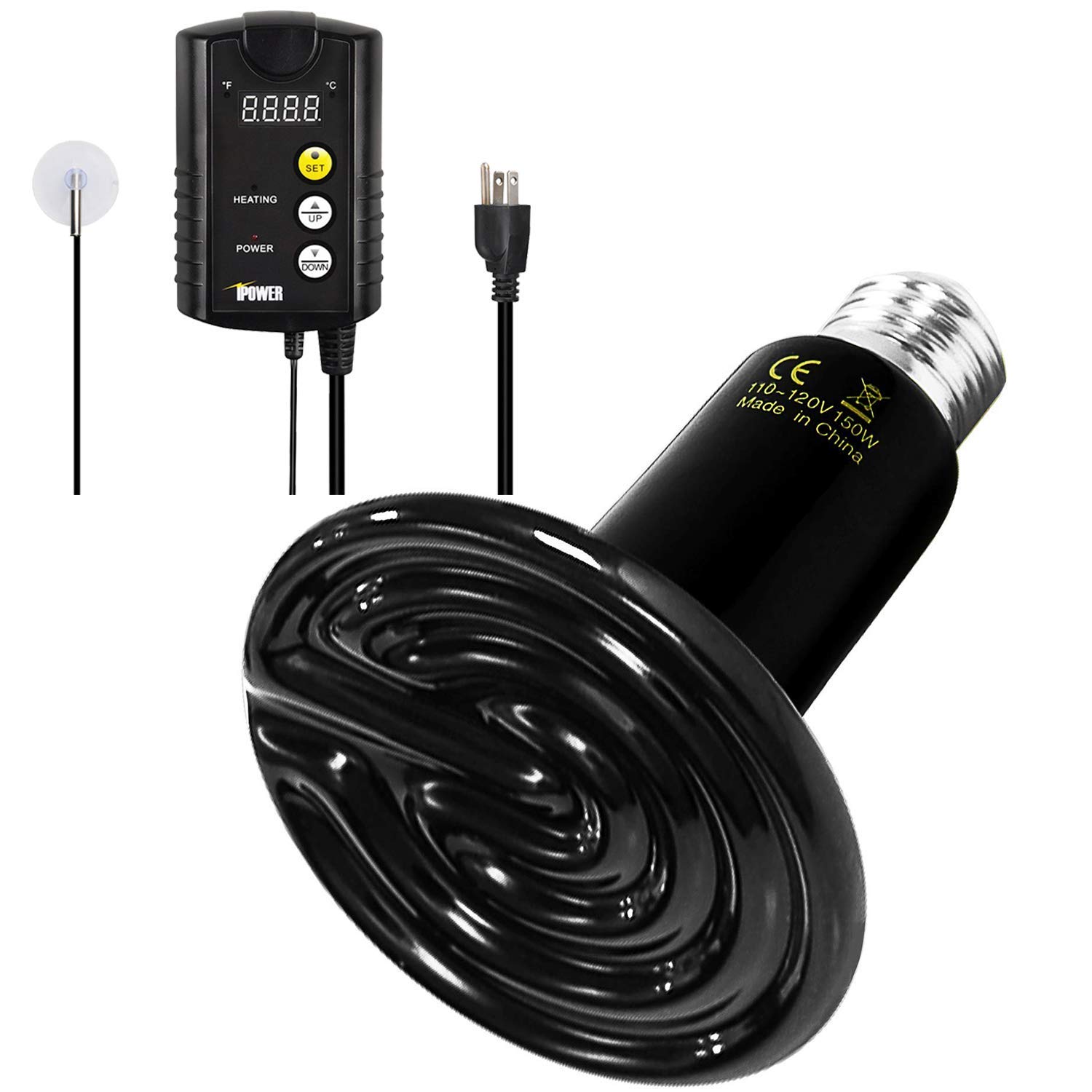 Foto 2 pulgar | Bombilla De Calor Simple Deluxe De 150 W Con Controlador De Termostato Digital - Venta Internacional.