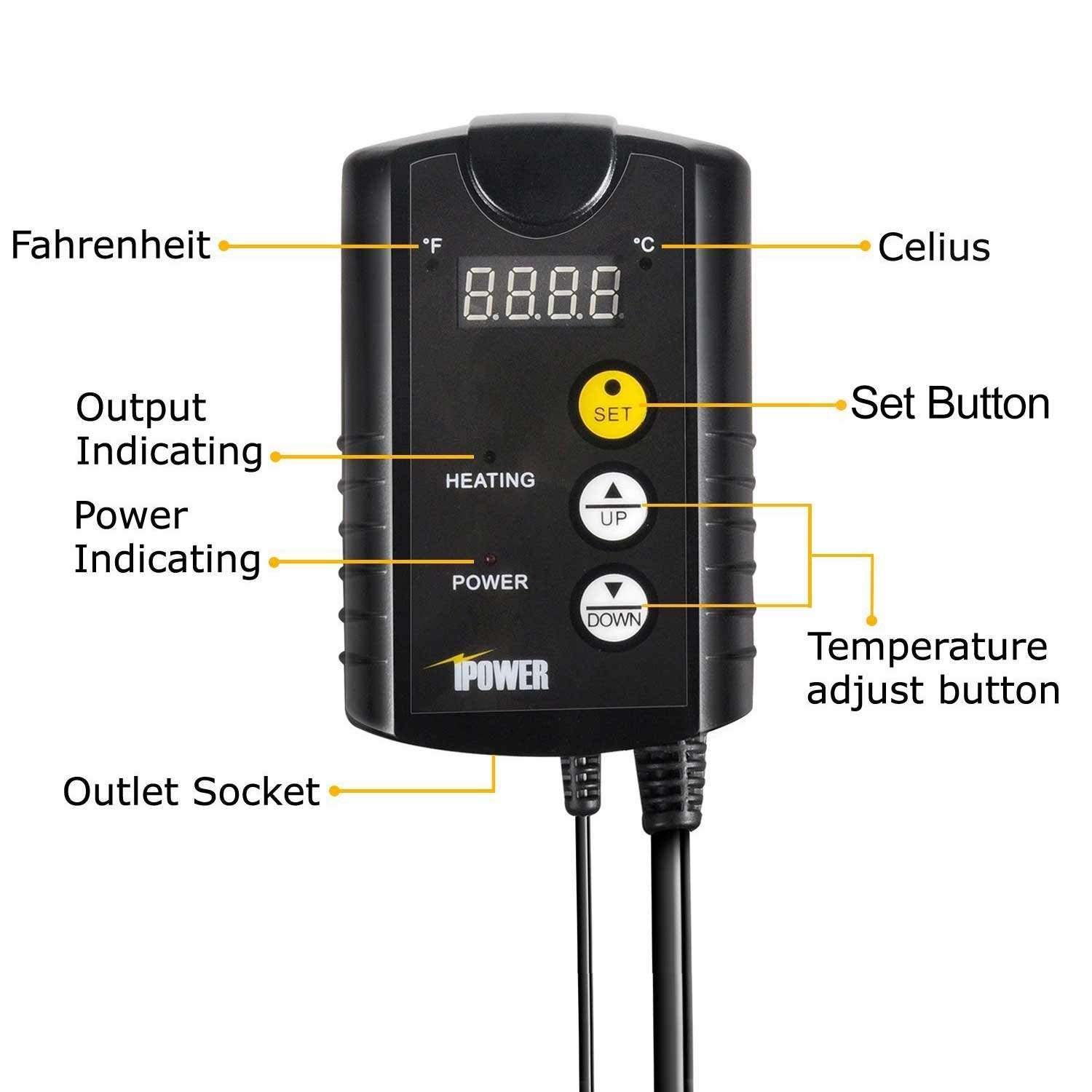 Foto 3 pulgar | Bombilla De Calor Simple Deluxe De 150 W Con Controlador De Termostato Digital - Venta Internacional.
