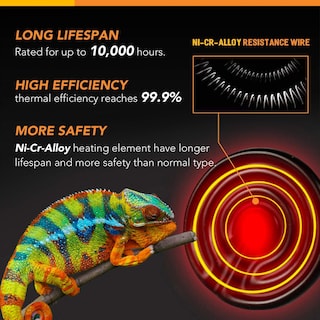 Foto 5 | Lámpara De Calor Cerámica Con Emisor De Calor Para Reptiles, 150 W, Simple Deluxe - Venta Internacional.