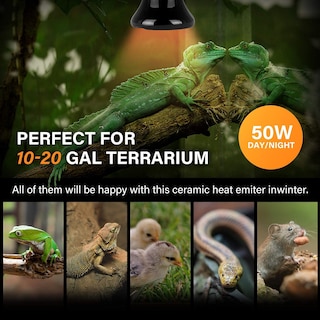 Foto 2 | Lámpara De Calor Cerámica Con Emisor De Calor Para Reptiles 50 W Simple Deluxe - Venta Internacional.