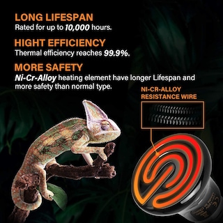 Foto 6 | Lámpara De Calor Cerámica Con Emisor De Calor Para Reptiles 50 W Simple Deluxe - Venta Internacional.