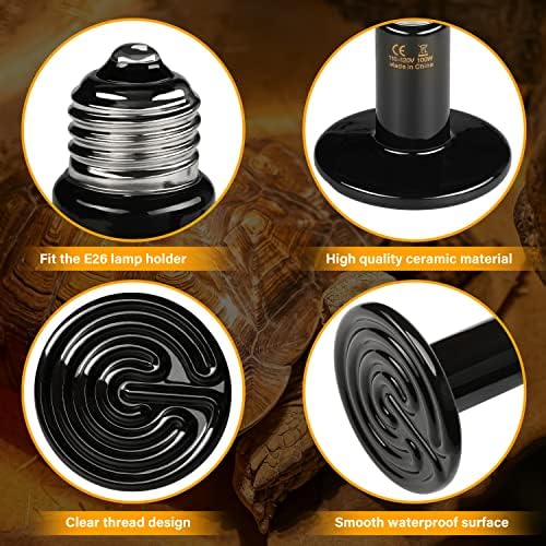 Foto 3 pulgar | Lámpara De Calor Para Reptiles Healsmart Con Emisor De Calor De Cerámica  150 W  Paquete De 4 - Venta Internacional.