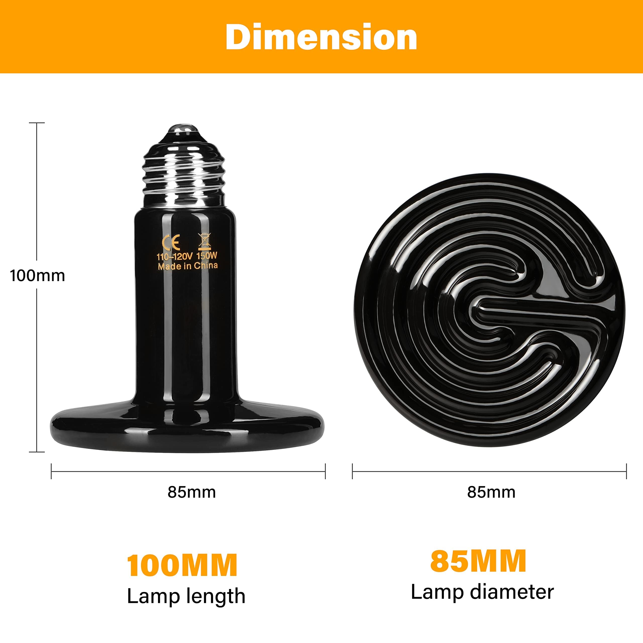 Foto 4 pulgar | Lámpara De Calor Para Reptiles Healsmart Con Emisor De Calor De Cerámica  150 W  Paquete De 4 - Venta Internacional.