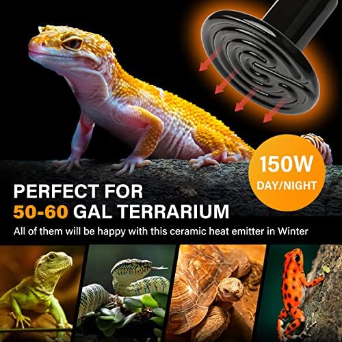 Foto 5 pulgar | Lámpara De Calor Para Reptiles Healsmart Con Emisor De Calor De Cerámica  150 W  Paquete De 4 - Venta Internacional.