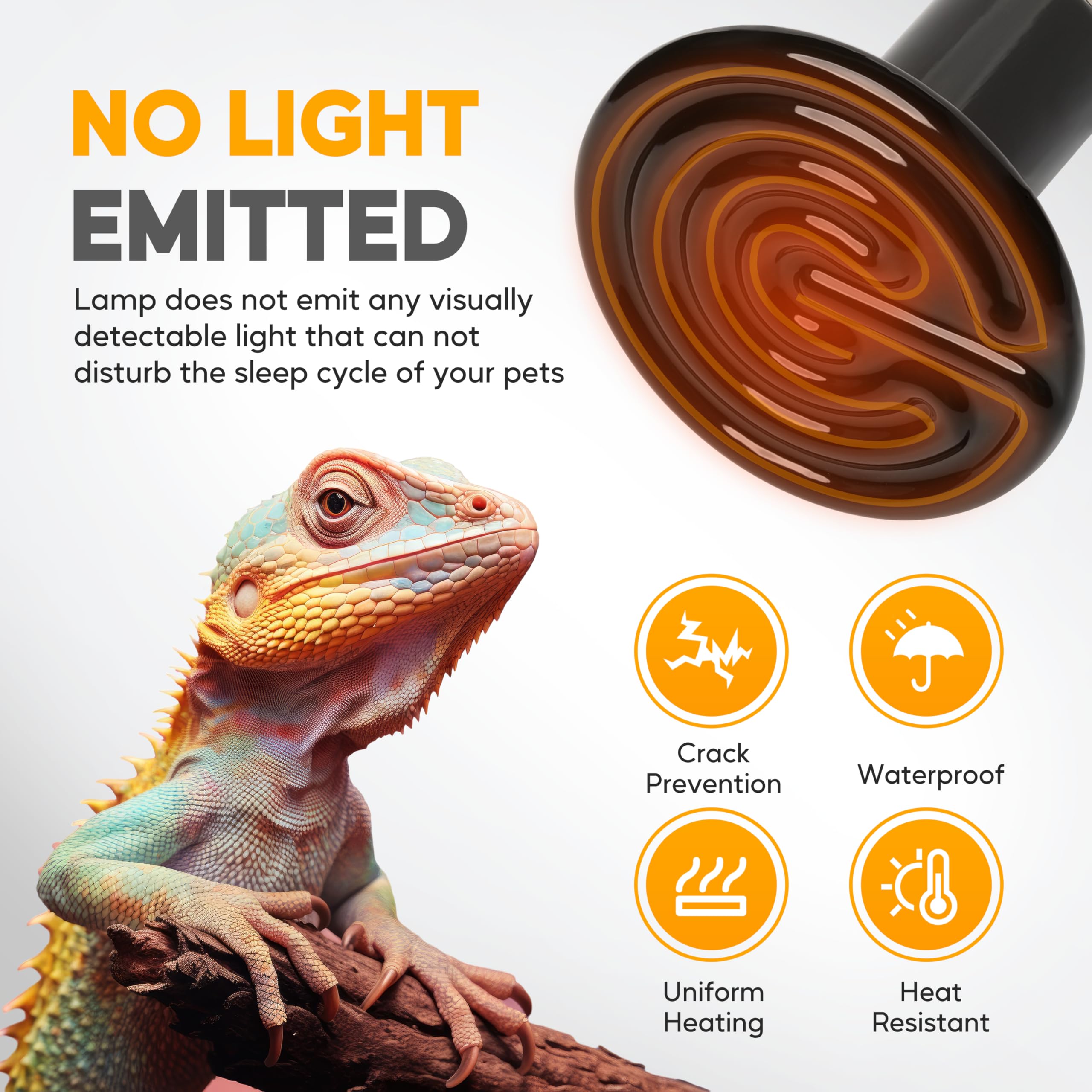 Foto 5 pulgar | Lámpara De Calor Para Reptiles Healsmart  Emisor De Calor De Cerámica De 100 W  Paquete De 2 - Venta Internacional.
