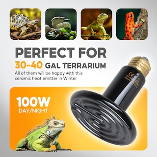 Foto 5 | Lámpara De Calor Para Reptiles Healsmart Emisor De Calor De Cerámica De 100 W Paquete De 2 - Venta Internacional.