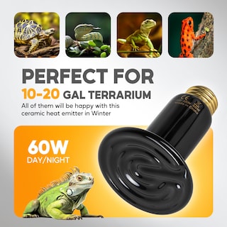 Foto 5 | Lámpara De Calor Para Reptiles Healsmart 60 W Emisor De Calor De Cerámica Paquete De 2 - Venta Internacional.