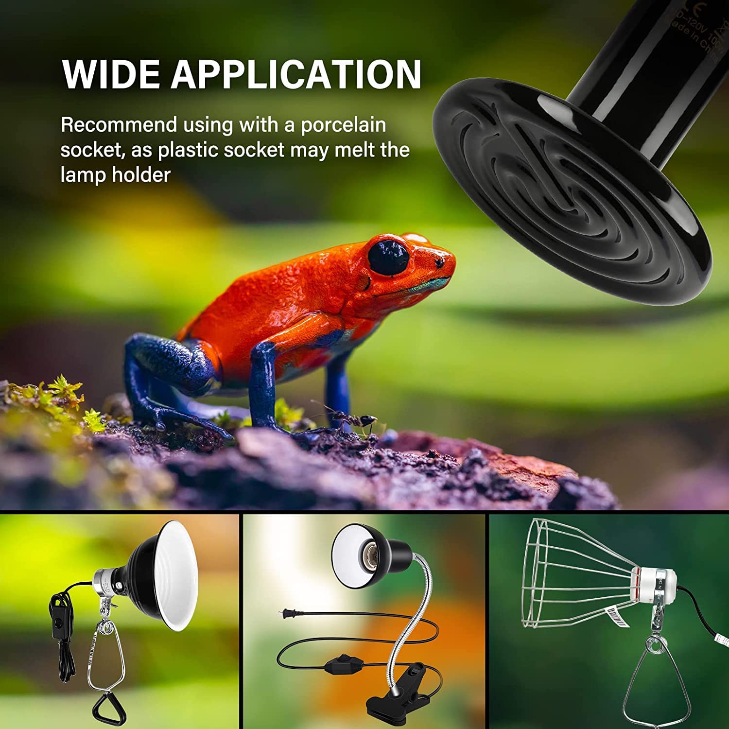 Foto 8 pulgar | Lámpara De Calor Para Reptiles  Emisor De Calor De Cerámica Healsmart  100 W - Venta Internacional.