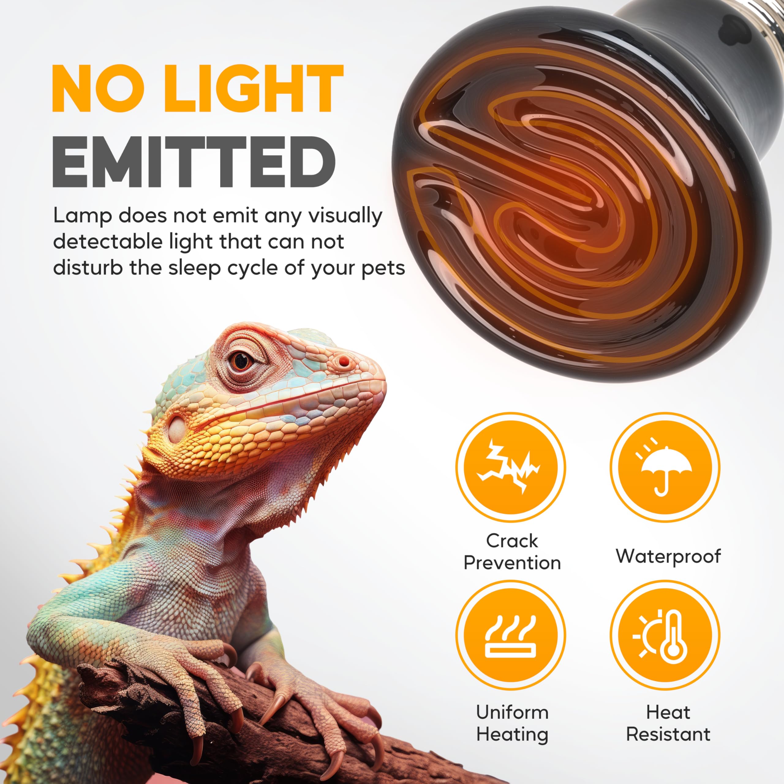 Foto 4 | Lámpara De Calor Para Reptiles Healsmart  50 W  Emisor De Calor De Cerámica  Paquete De 2 - Venta Internacional.