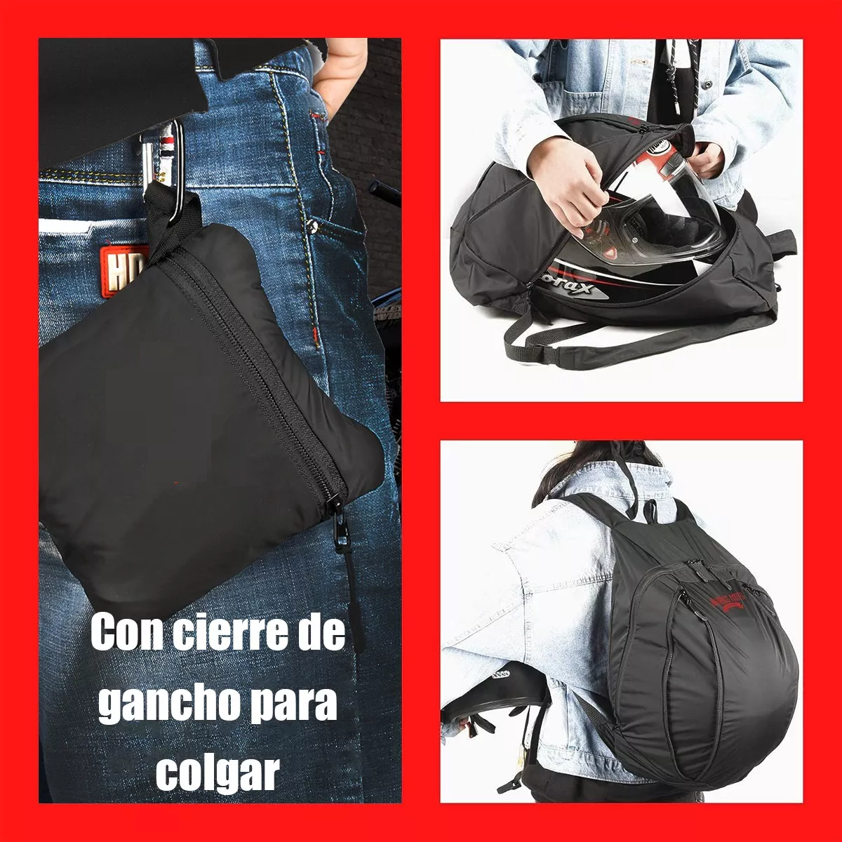 Foto 3 pulgar | Mochila Motociclista Impermeable Y Plegable Para Casco Eo Safe Imports Esi-13441 Negro