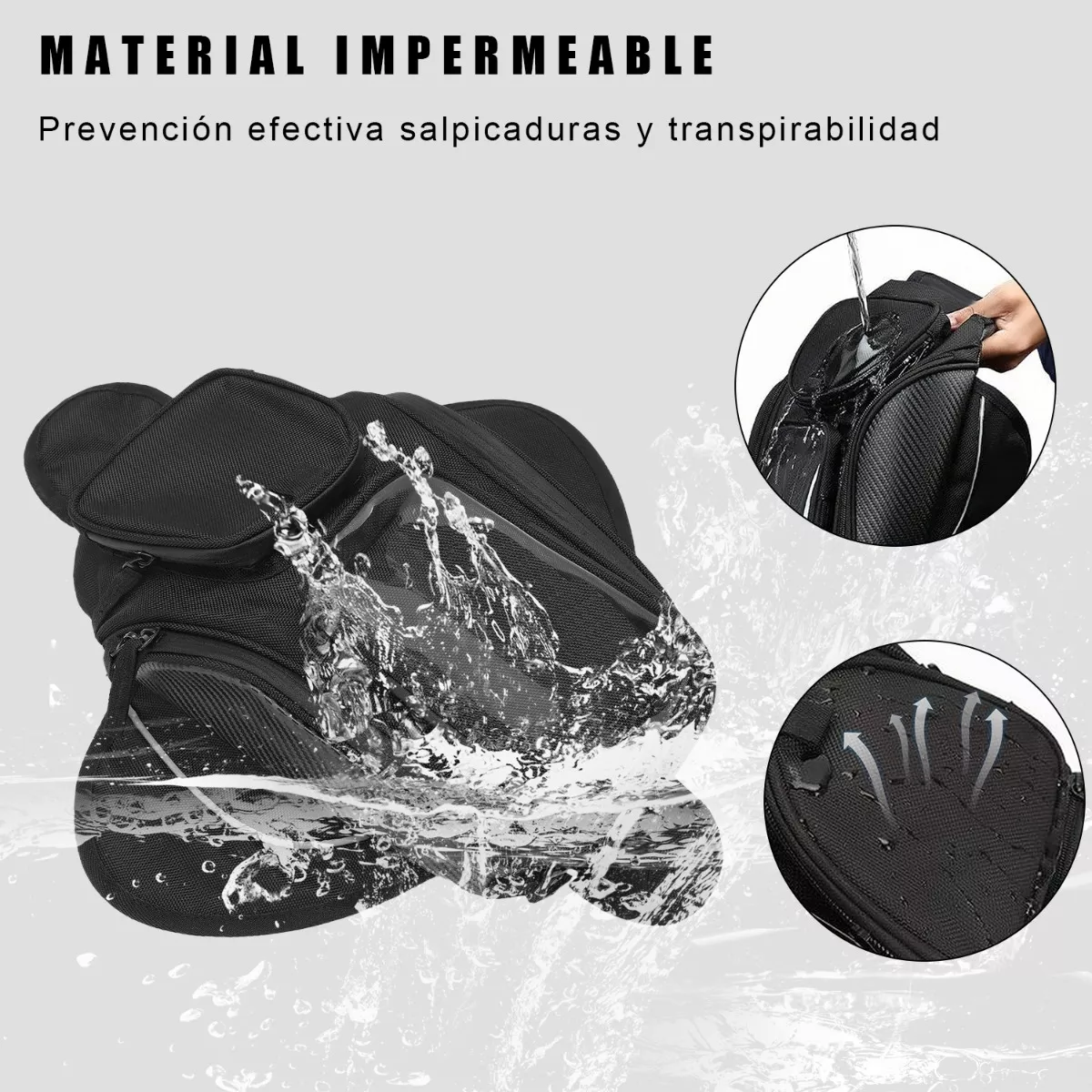 Foto 4 pulgar | Bolsa De Depósito Mochila Para Moto Con Tanque Imanes Correa Eo Safe Imports Esi-13790 Negro