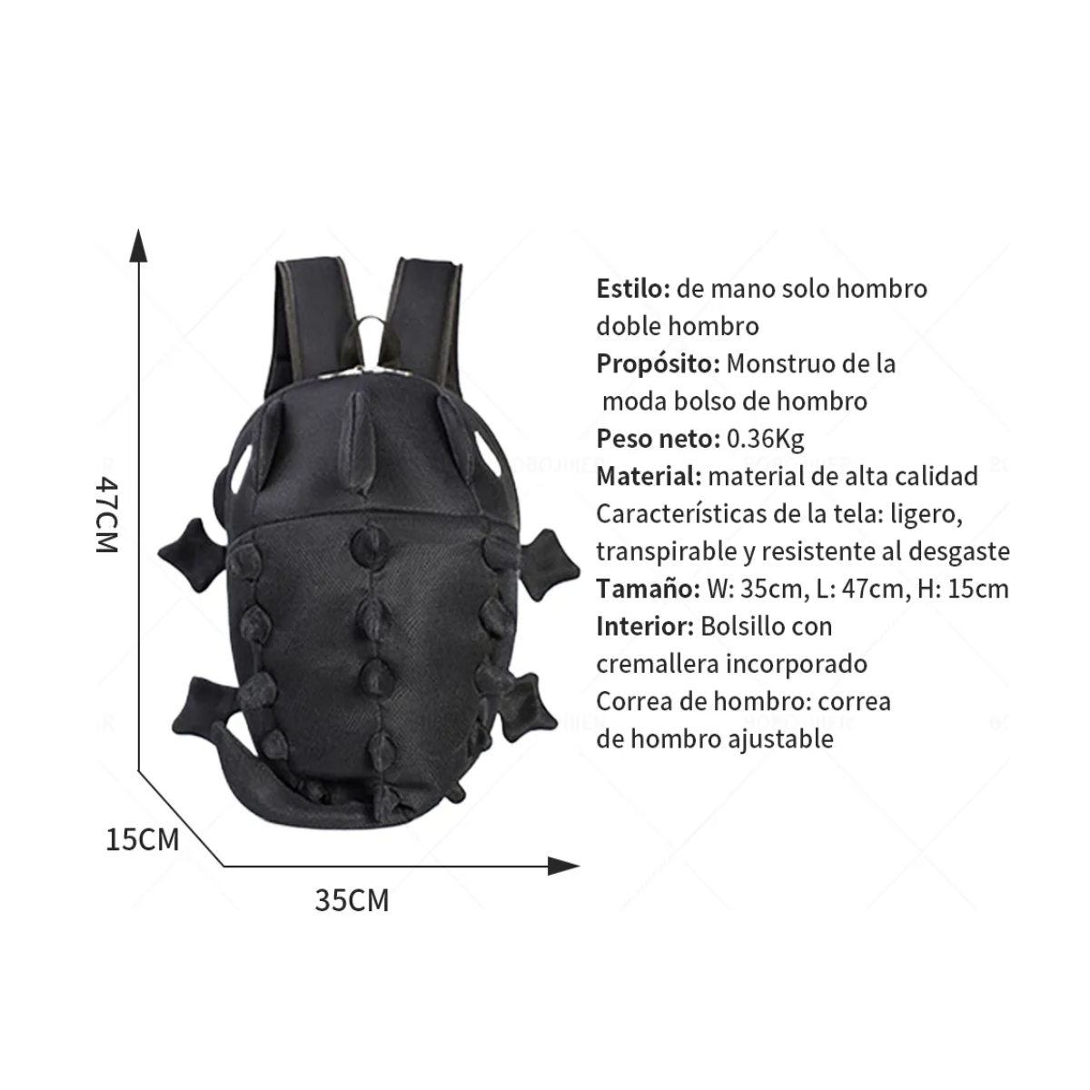Foto 3 pulgar | Mochila De Casco De Motocicleta Creativa, Talla L Eo Safe Imports Esi-19140 Negra
