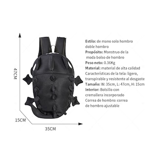 Foto 2 | Mochila De Casco De Motocicleta Creativa, Talla L Eo Safe Imports Esi-19140 Negra