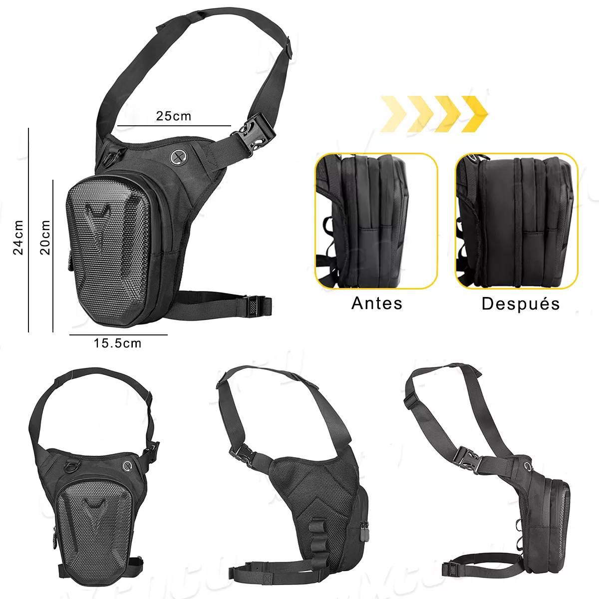 Foto 3 pulgar | Piernera / Riñonera Bolsa Impermeable Para Motociclista Eo Safe Imports Esi-16537 Negro