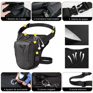 Foto 3 | Piernera / Riñonera Bolsa Impermeable Para Motociclista Eo Safe Imports Esi-16537 Negro
