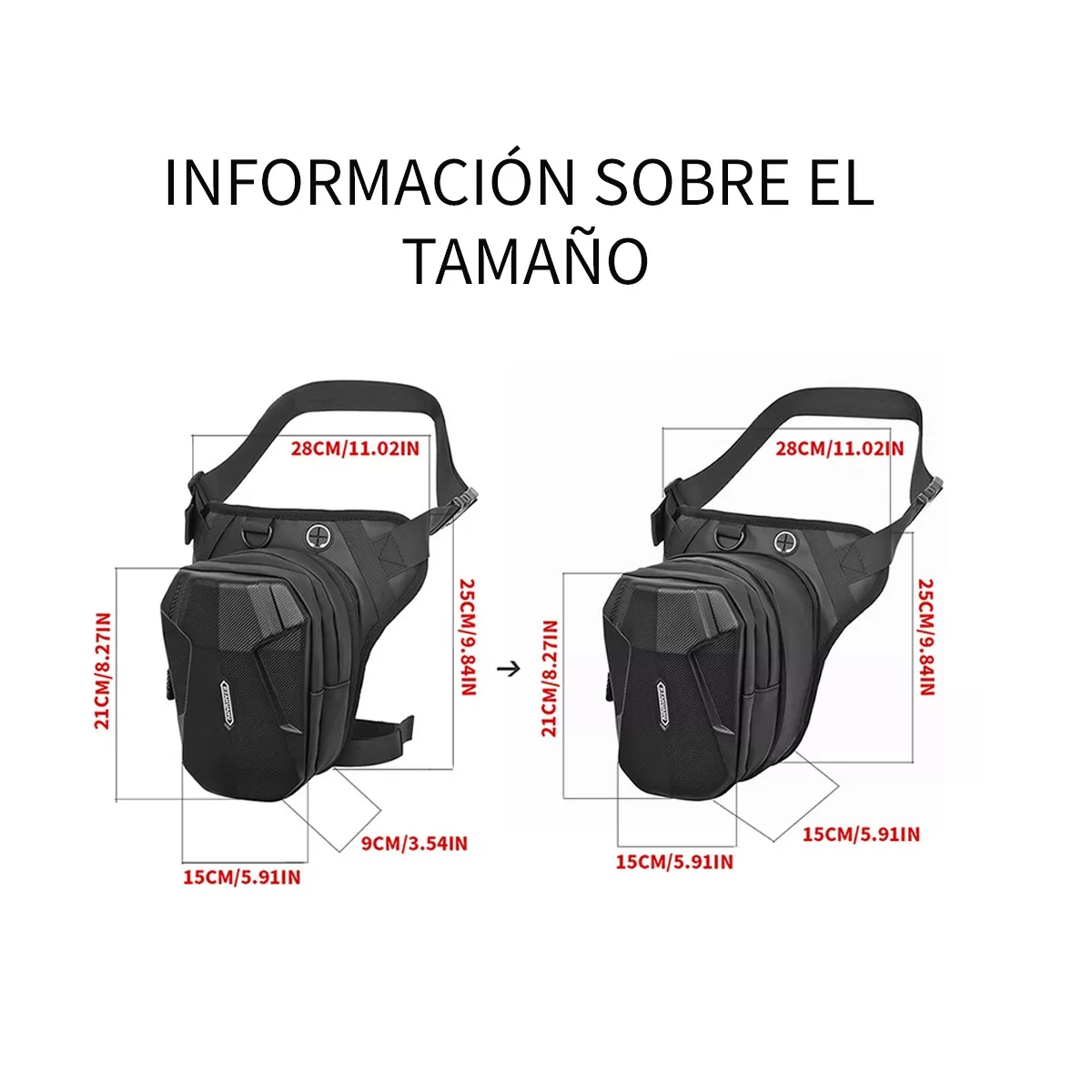 Foto 3 pulgar | Bolsa De Pierna/cintura, Extensible Motocicleta Impermeable Eo Safe Imports Esi-16539 Negro