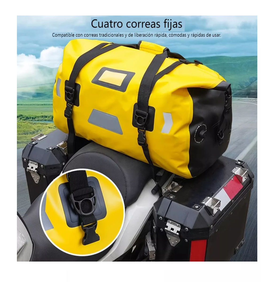 Foto 5 pulgar | Bolsa De Motocicleta Belug De Gran Capacidad Paquete Equipaje Amarillo