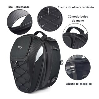 Foto 2 | Mochila Para Asiento Trasero De Motocicleta Eo Safe Imports Esi-6196-1 Negro