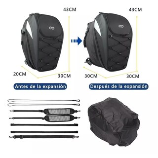 Foto 3 | Mochila Para Asiento Trasero De Motocicleta Eo Safe Imports Esi-6196-1 Negro