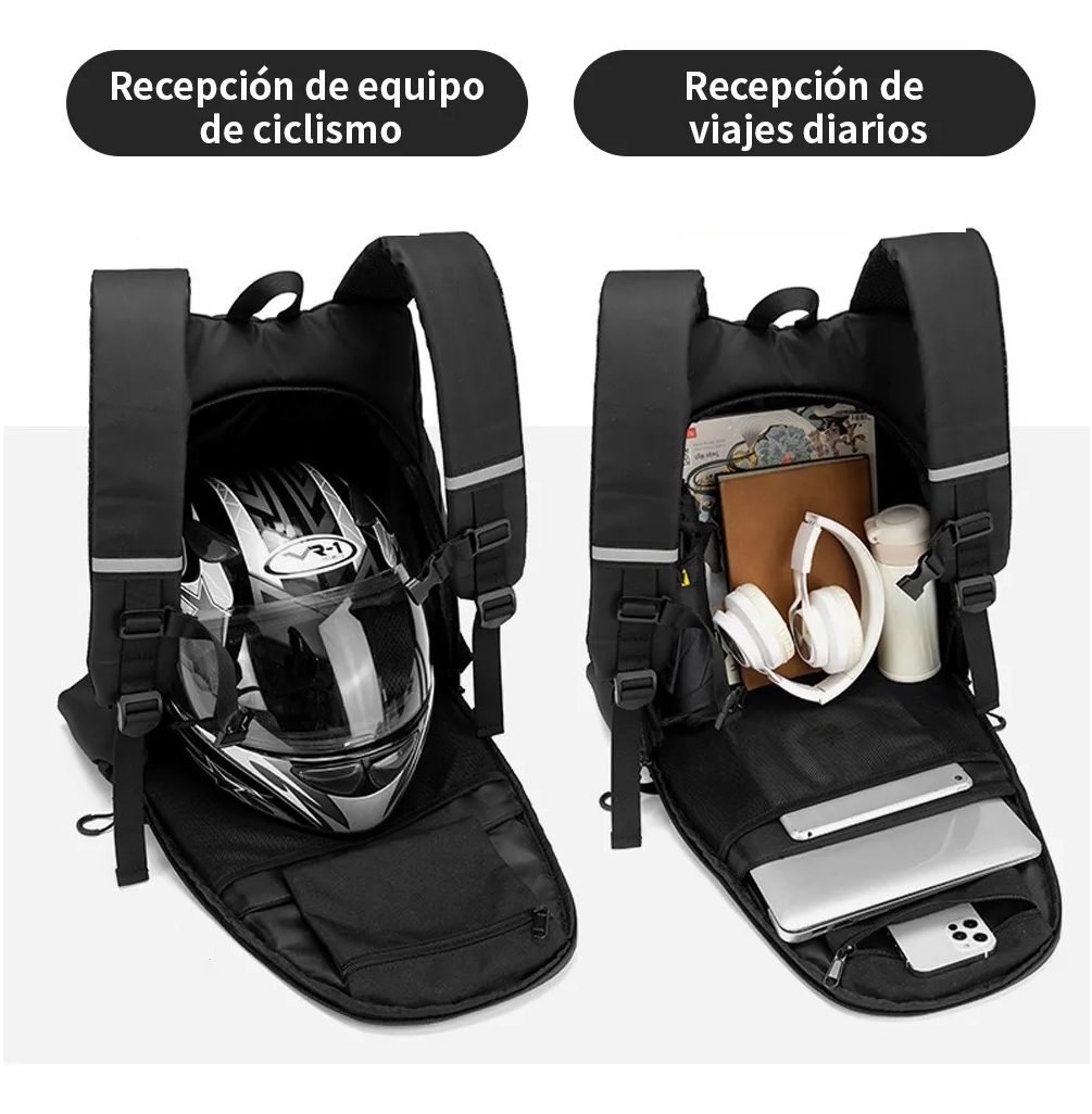 Foto 4 pulgar | Mochila Belug De Motocicleta Reflectante Impermeable De 57 Litros Negro