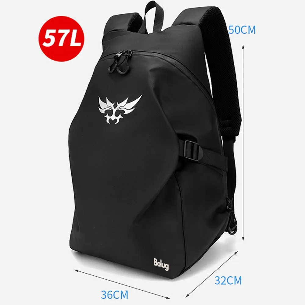 Foto 5 pulgar | Mochila Belug De Motocicleta Reflectante Impermeable De 57 Litros Negro